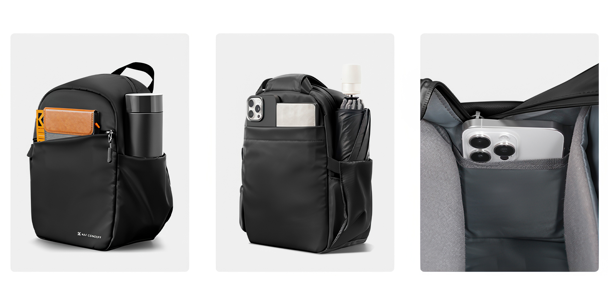 Torba fotograficzna K&F Concept Urban Wander 08 5 l - czarna - Przemyślany układ kieszeni